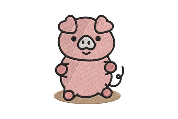 Cute Baby Animal Pig Cartoon Embroidery Design Review
