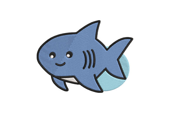 Cute Baby Animal Shark Cartoon Review for Seasonal Embroidery