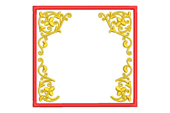 Flower Border Box Embroidery Design
