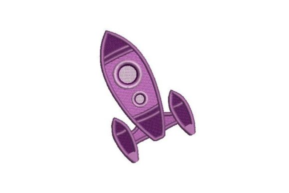 Purple Spaceship Embroidery